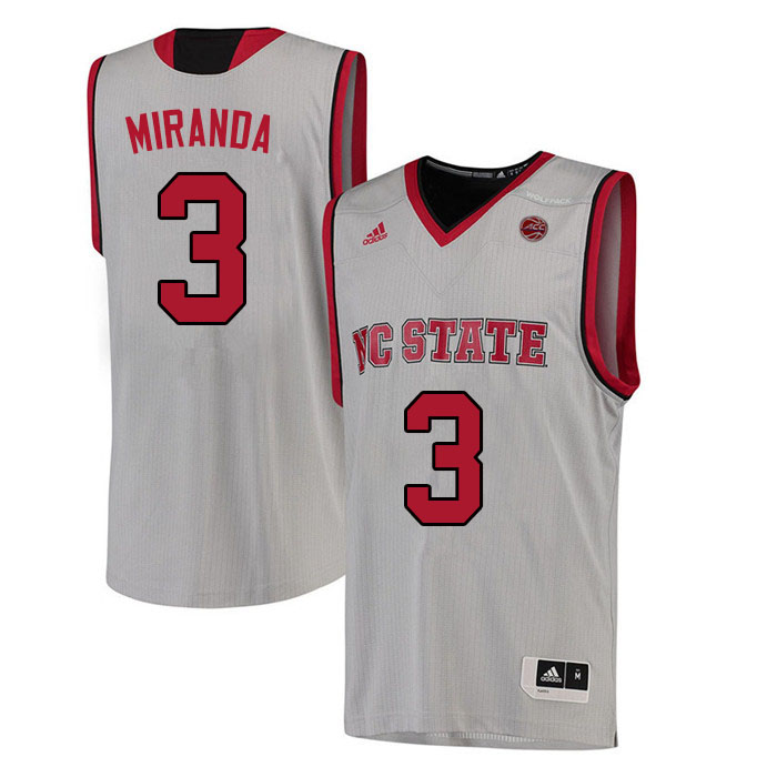 Men #3 Isaiah Miranda NC State Wolfpack College Basketball Jerseys Sale-White - Click Image to Close
